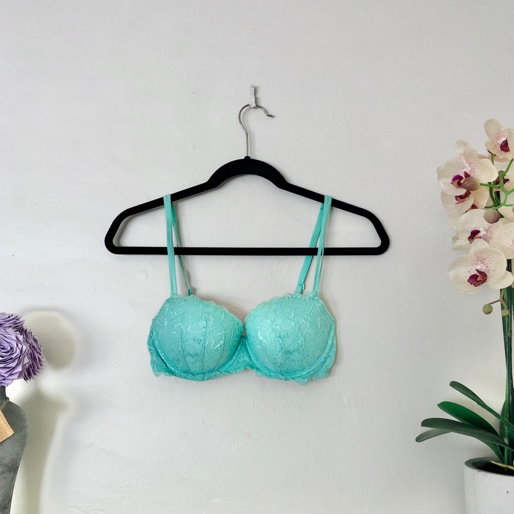 VS | Aquamarine Lace Push Up Bra